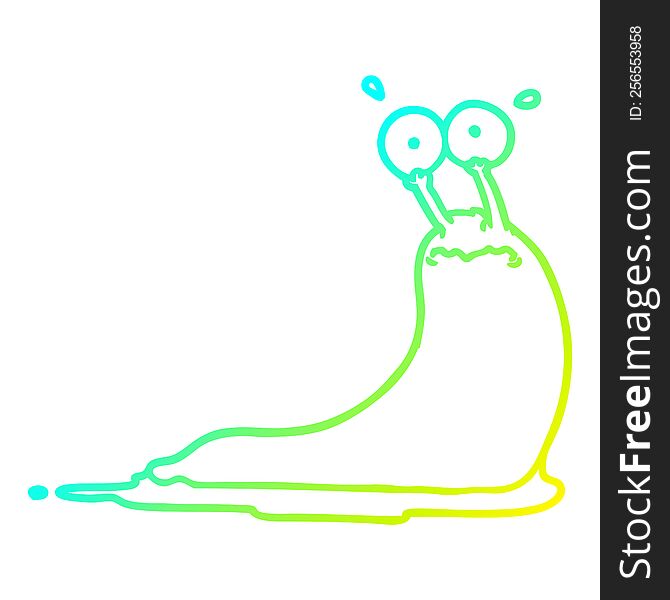 Cold Gradient Line Drawing Cartoon Slug