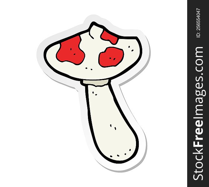 Sticker Of A Cartoon Toadstool