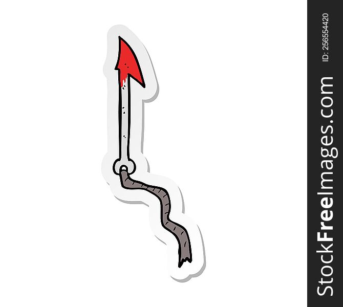 sticker of a cartoon harpoon