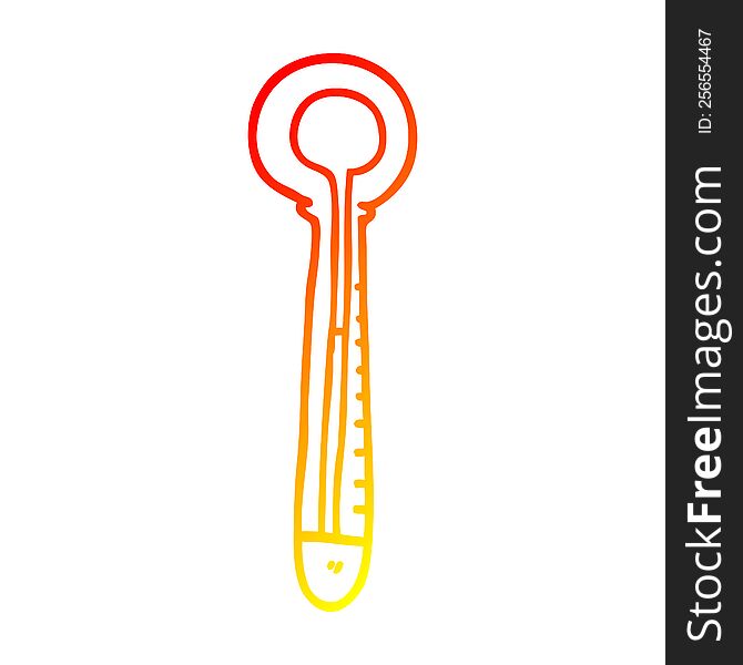 warm gradient line drawing of a cartoon medical thermometer