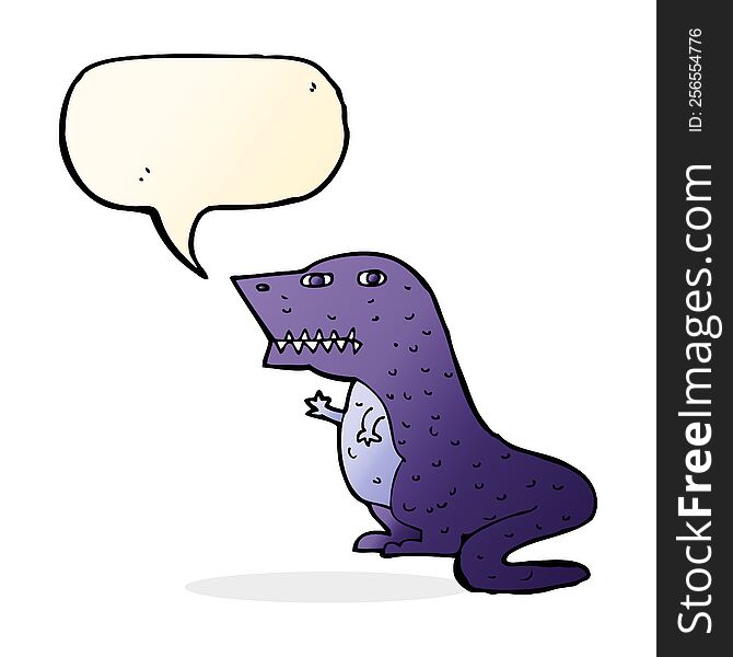 Cartoon Dinosaur With Speech Bubble