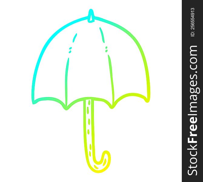 Cold Gradient Line Drawing Open Umbrella