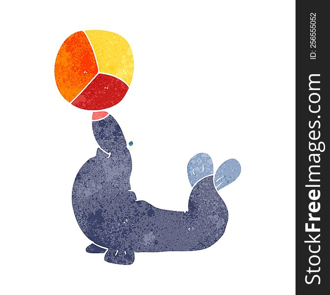 Retro Cartoon Seal Balancing Ball