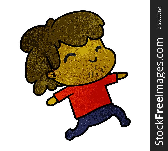 textured cartoon illustration kawaii boy with stubble. textured cartoon illustration kawaii boy with stubble