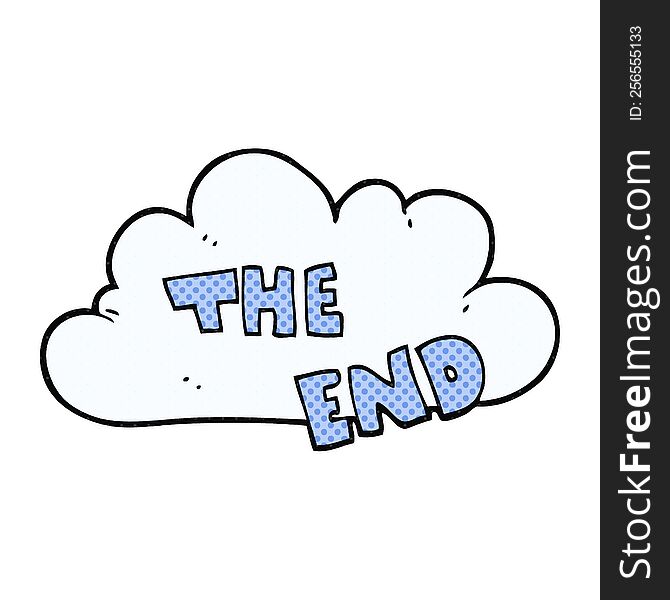 freehand drawn cartoon The End symbol