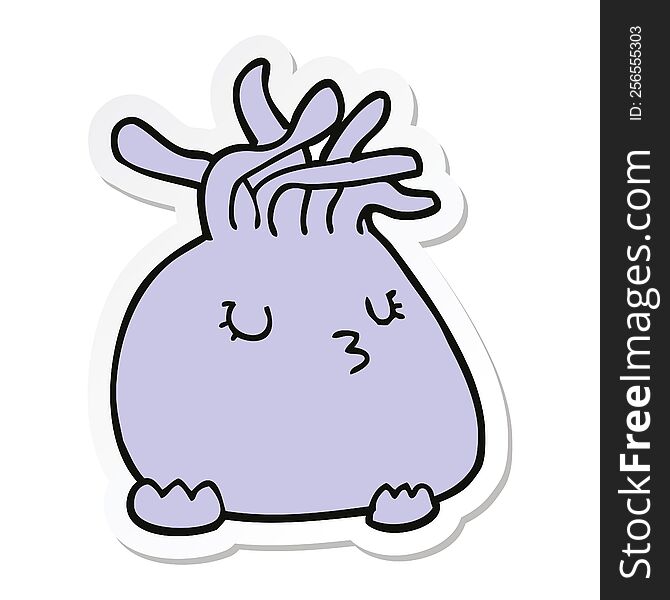 Sticker Of A Cartoon Sea Anemone