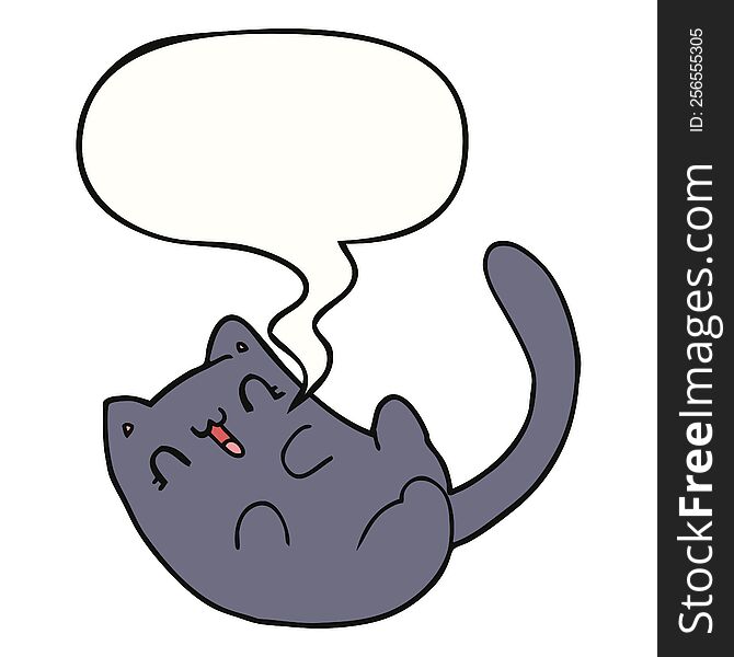 cartoon cat with speech bubble. cartoon cat with speech bubble