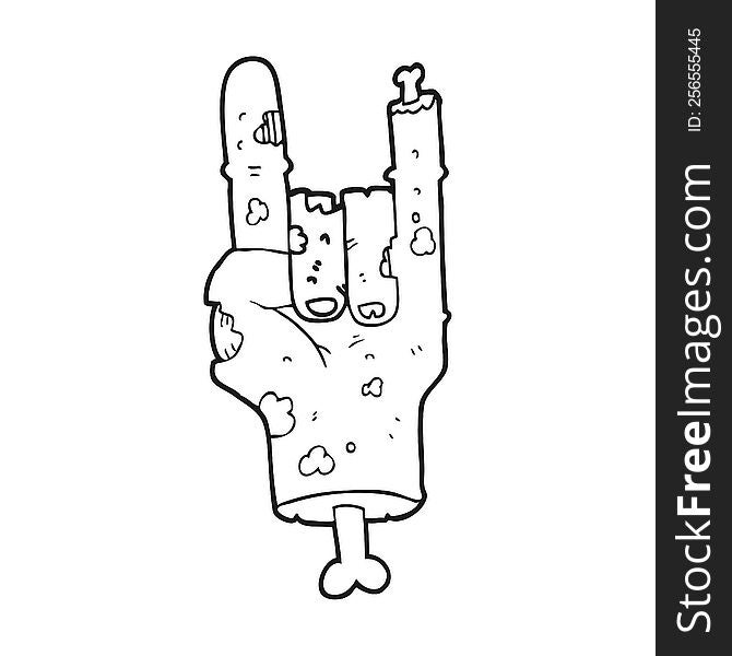 Black And White Cartoon Zombie Hand