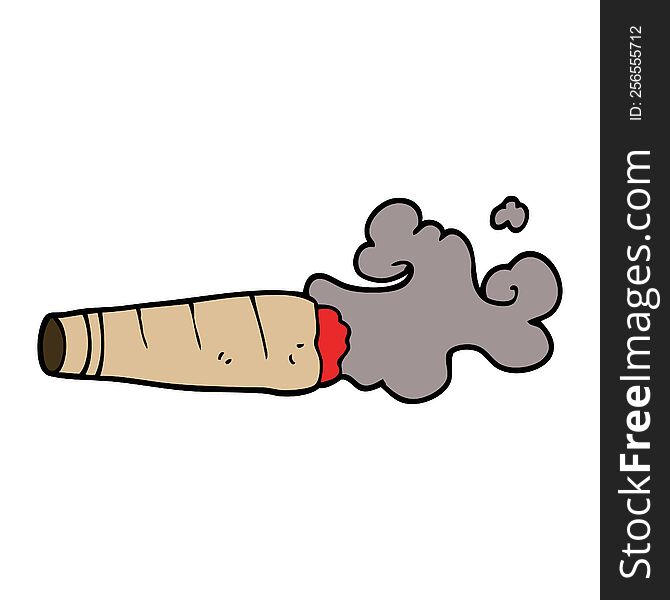 cartoon doodle smoking cigar