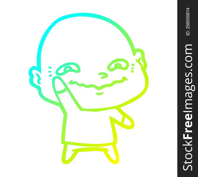 cold gradient line drawing cartoon creepy guy