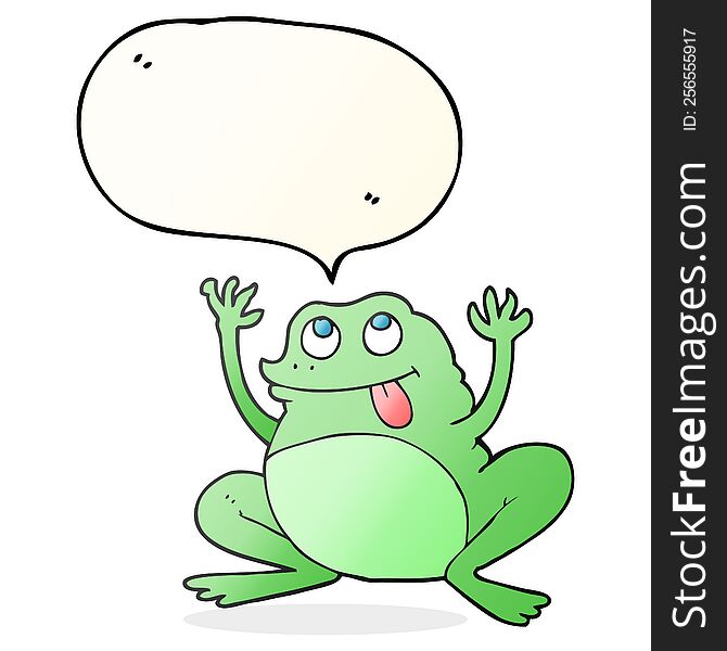 funny freehand drawn speech bubble cartoon frog. funny freehand drawn speech bubble cartoon frog