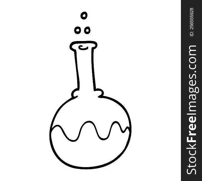 Line Drawing Cartoon Science Experiment