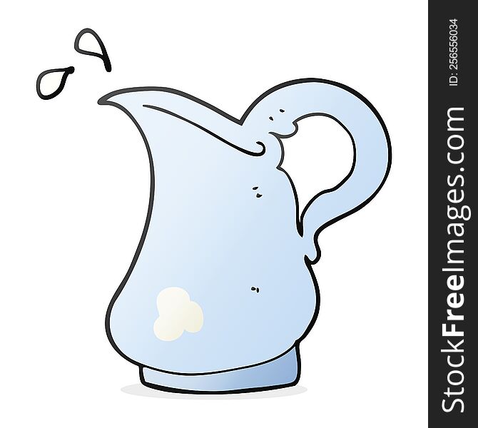 freehand drawn cartoon milk jug