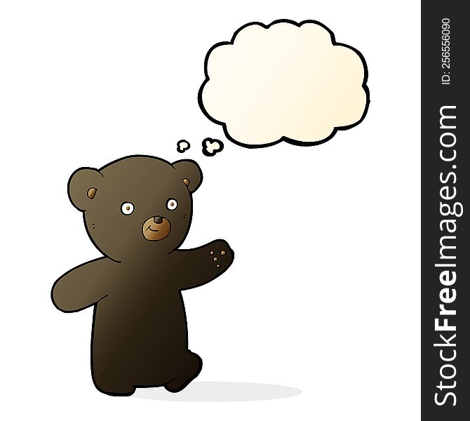 cartoon black bear cub with thought bubble