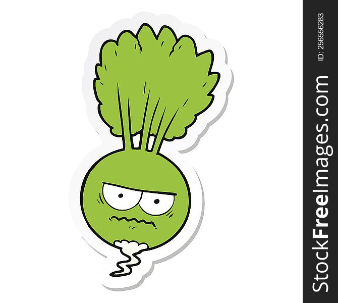 sticker of a cartoon root vegetable