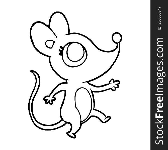 cute line drawing of a mouse. cute line drawing of a mouse