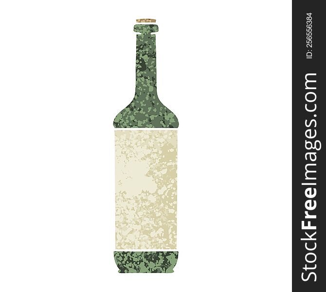 Quirky Retro Illustration Style Cartoon Wine Bottle