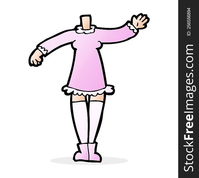 Cartoon Female Body (add Photos Or Mix And Match Cartoons