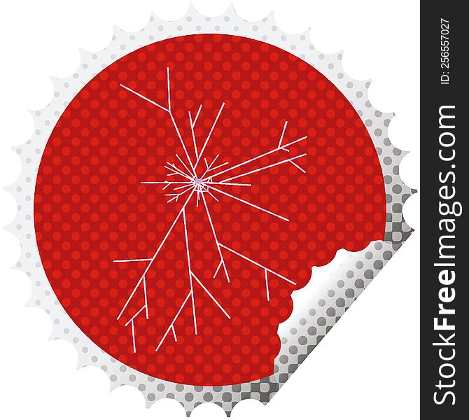 cracked screen graphic vector illustration round sticker stamp. cracked screen graphic vector illustration round sticker stamp