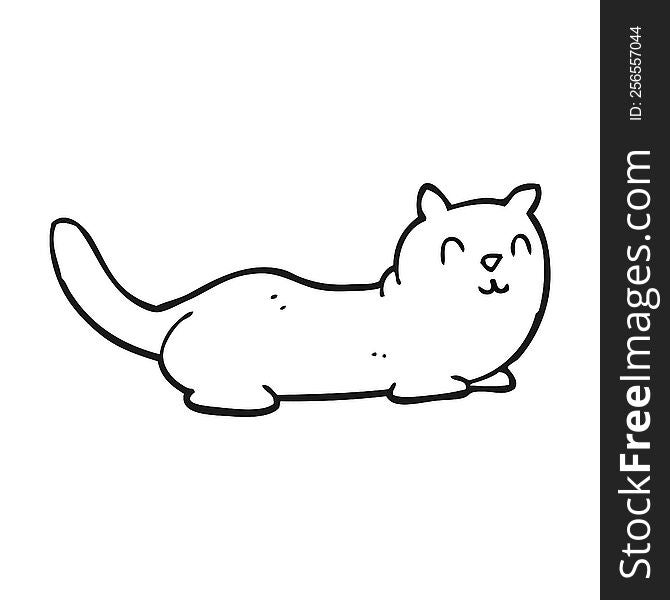 Black And White Cartoon Cat