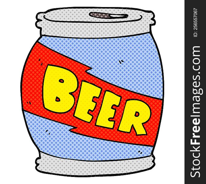 freehand drawn cartoon beer can