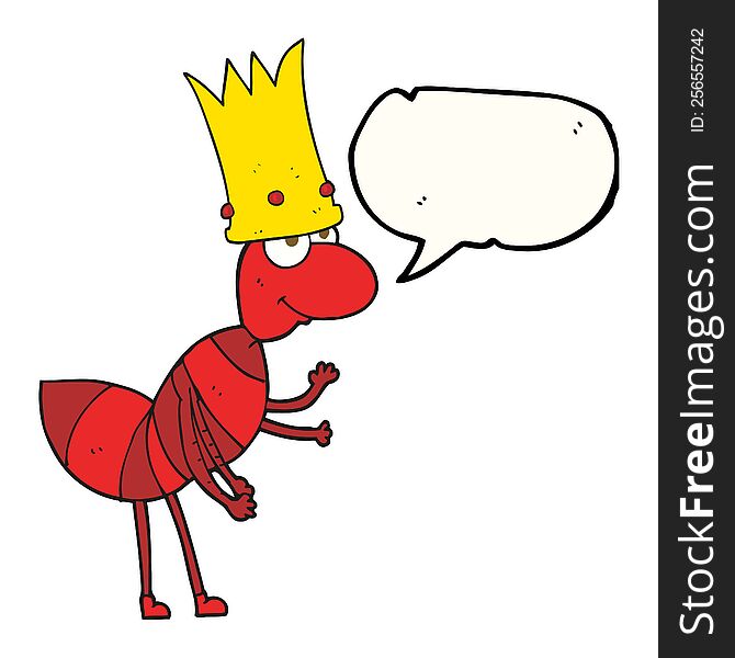 Speech Bubble Cartoon Ant Queen