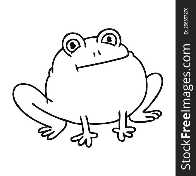 Quirky Line Drawing Cartoon Frog