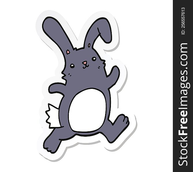 Sticker Of A Cartoon Rabbit Running