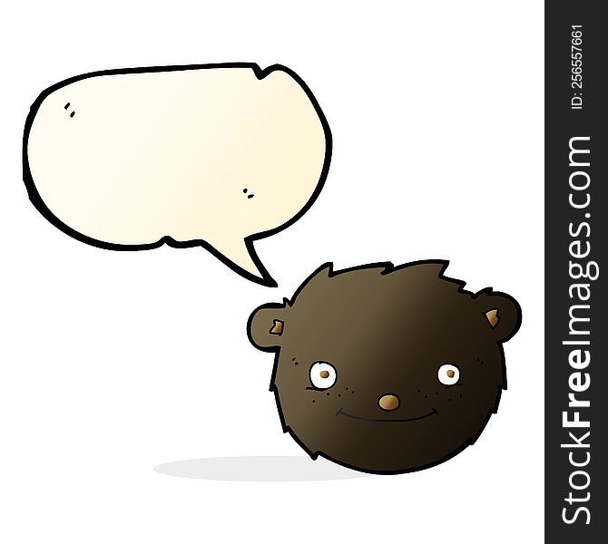 cartoon black bear head with speech bubble