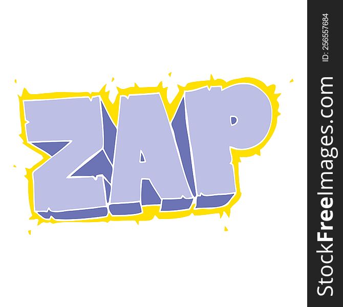 Flat Color Illustration Of A Cartoon Zap Symbol