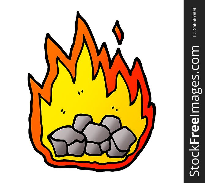 Cartoon Doodle Burning Coals