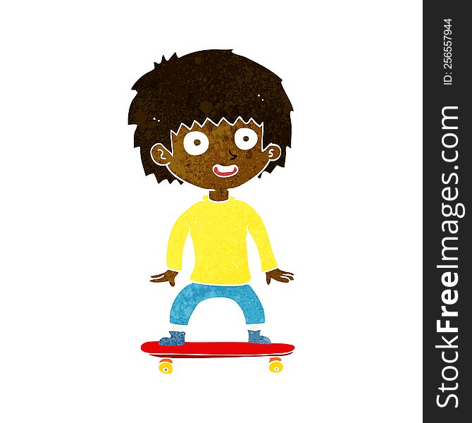 cartoon boy on skateboard