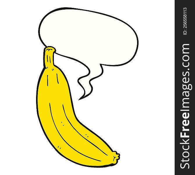 cartoon banana with speech bubble. cartoon banana with speech bubble