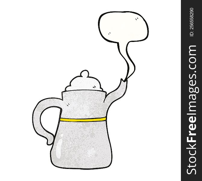 Speech Bubble Textured Cartoon Coffee Pot