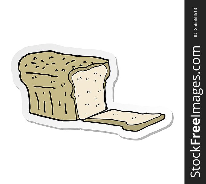 Sticker Of A Cartoon Bread