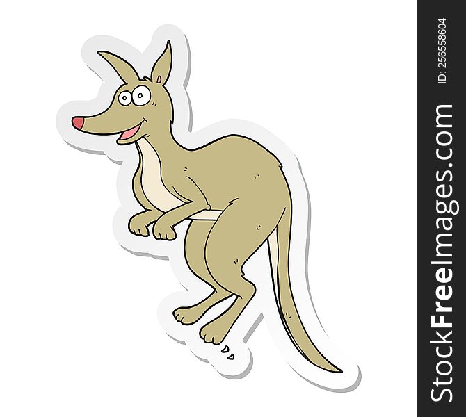 Sticker Of A Cartoon Kangaroo