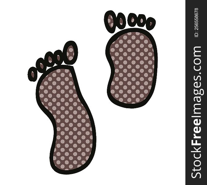 comic book style cartoon foot prints