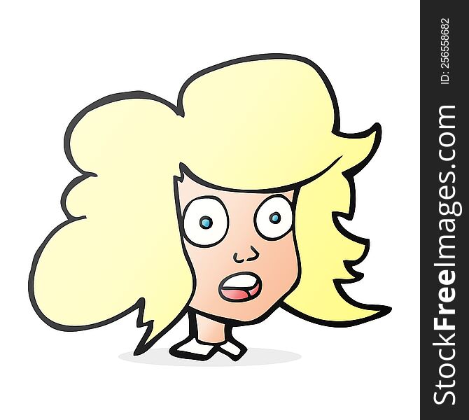 Cartoon Surprised Female Face