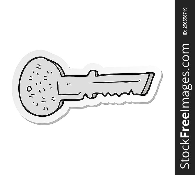 sticker of a cartoon door key