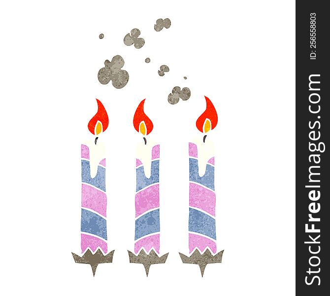 Retro Cartoon Birthday Cake Candles