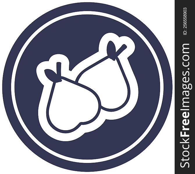 organic pears circular icon symbol