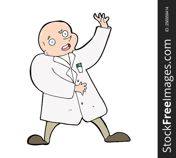 Cartoon Mad Scientist