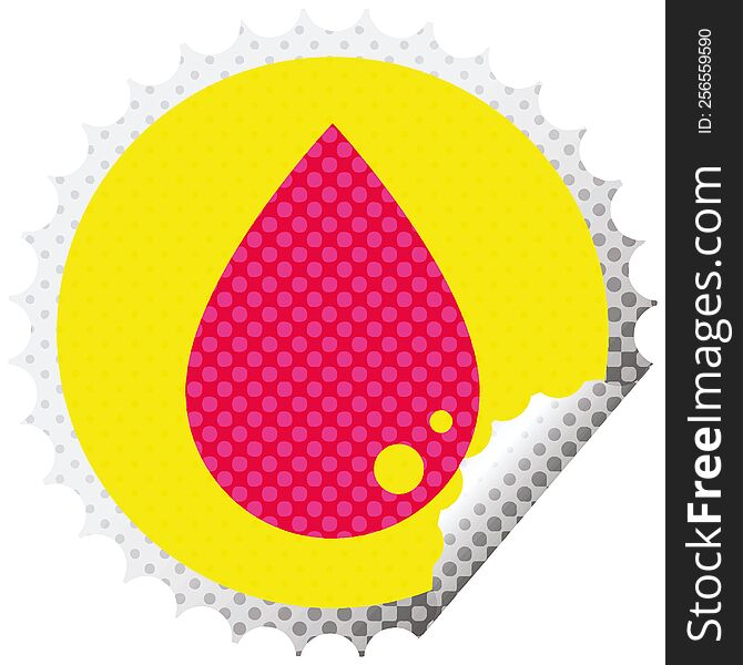 Blood Drop Circular Peeling Sticker