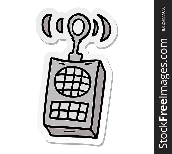 hand drawn sticker cartoon doodle of a walkie talkie
