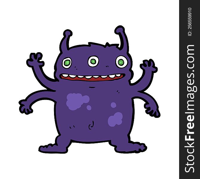 cartoon alien monster