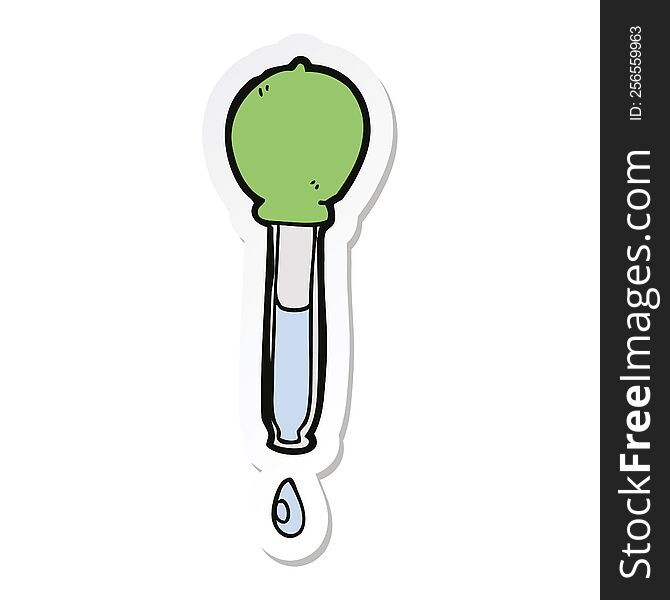 sticker of a cartoon pipette