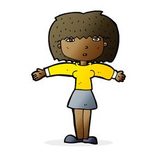 Free Cartoon Woman Shrugging Shoulders Stock Photo - 256568310