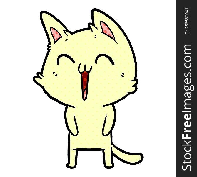 happy cartoon cat. happy cartoon cat