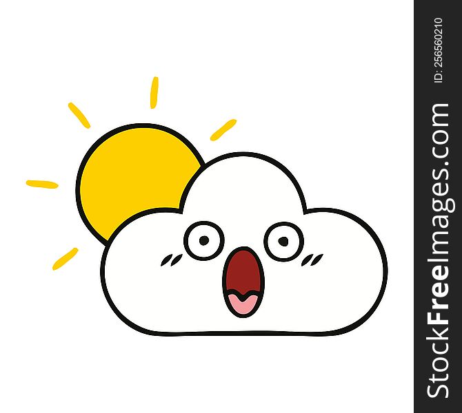 cute cartoon of a sunshine and cloud