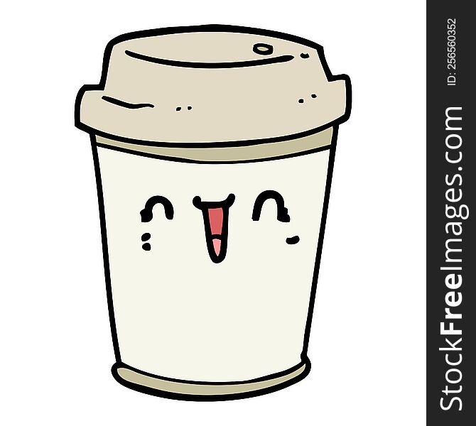 cartoon take out coffee